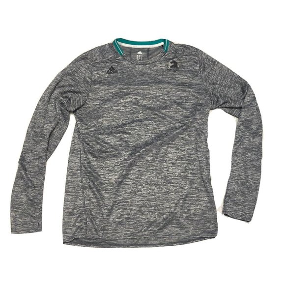 April 2016 Adidas 120th B.A.A. BOSTON MARATHON Sz Medium Long Sleeve Gray Shirt - Picture 1 of 6
